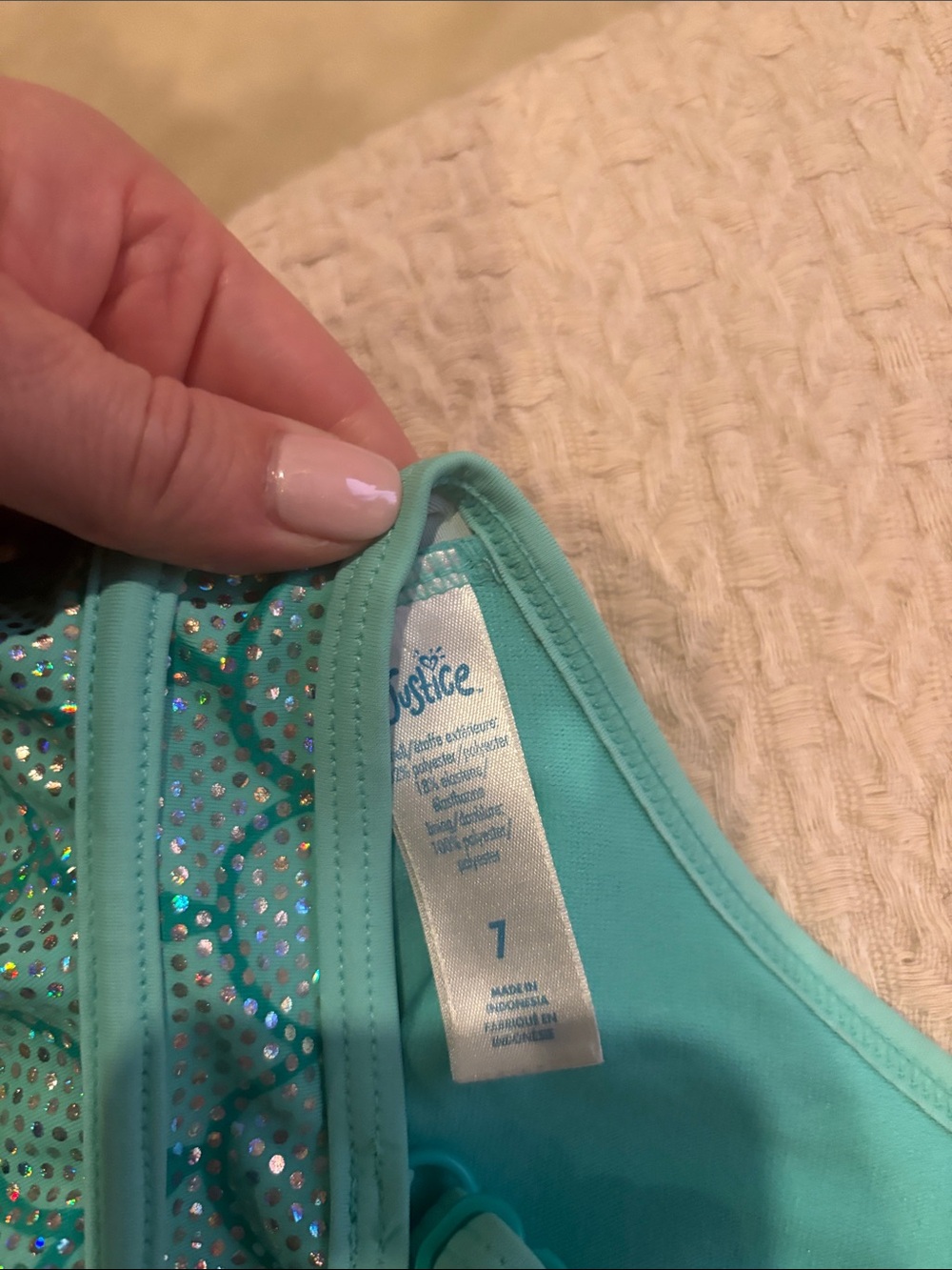 Girls Swim Bikini Sets - Teal, Pink, Rainbow, 4 tops and 2 bottoms mix and match - Picture 8 of 11